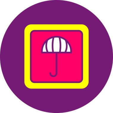 Pembe arkaplanda izole edilmiş şemsiye simgesinin vektör çizimi