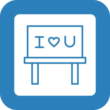 Seni seviyorum web simgesi, vektör illüstrasyonu