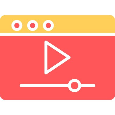 Bir video simgesinin vektör illüstrasyonu