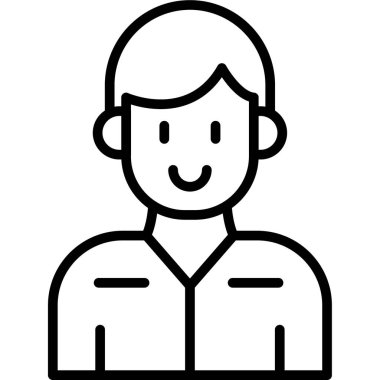 İşçi ikonu ana hatları vektörü. İş işçisi. iş işçisi