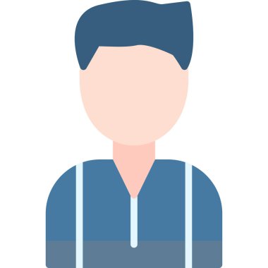 Genç adam avatar karakter vektör illüstrasyon tasarımı