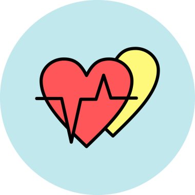 Kalp ikonu vektör illüstrasyonu