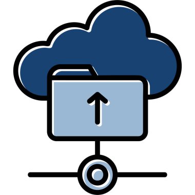 veri bulutu depolama simgesi doldurulmuş ana hatlar biçiminde