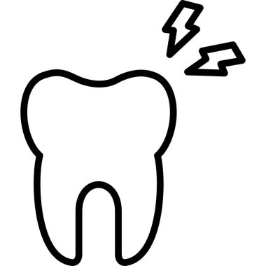 diş vektörü simgesi, çizgi vektör simgesi