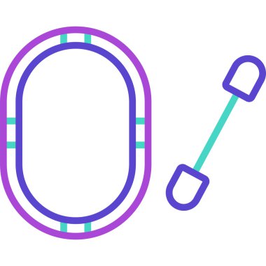 çizgi paten ikonu beyaz arkaplanda izole edildi. Renkli taslak konsepti. vektör