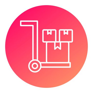 Bagaj ikonlu tramvay, basit vektör çizimi