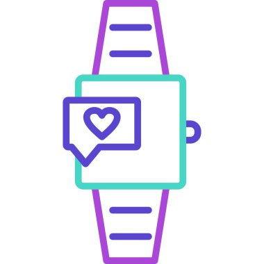 kalp saati simgesi vektör ince çizgi işareti