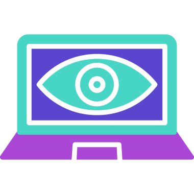 Bilgisayar göz simgesi. Web için basit bilgisayar vektör simgeleri çizimi