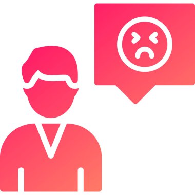 Basit vektör simgesi, hüzünlü ve hüzünlü görünüm