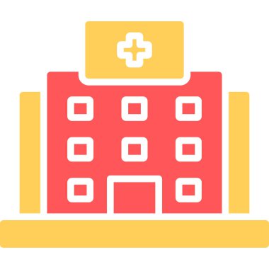 Hastane binası ikon vektör illüstrasyonu