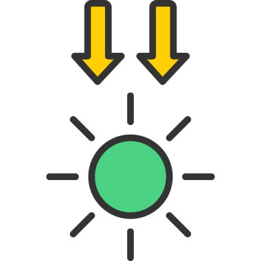 Güneş vektör simgesi modern basit illüstrasyon