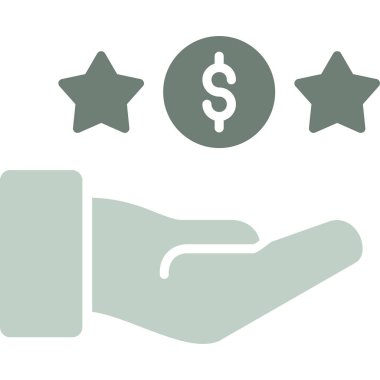 Dolar yıldızı düz simgesi