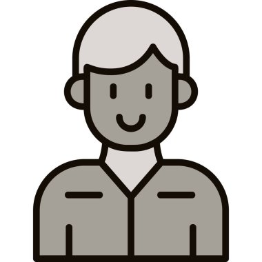 Avatar man simgesi, vektör illüstrasyonu