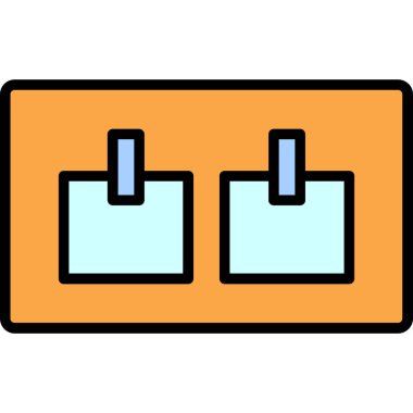 enerji paneli simgesi renk ana hatları vektörü