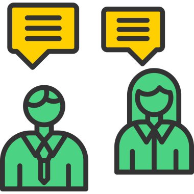 Müşteri servisi simgesi renk ana hatları vektörü