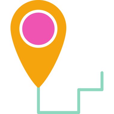 konum simgesi vektörü. Harita iğnesi işareti. renk sembolü çizimi