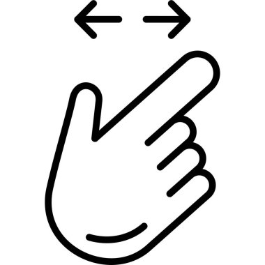 Sol el işaret eden parmak simgesi ana hat biçiminde