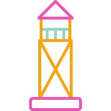 Deniz feneri. Web simgesi basit illüstrasyon