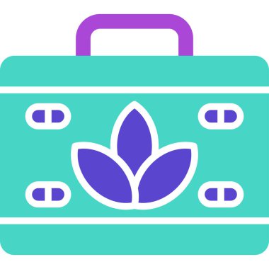 Bavul. Web simgesi basit illüstrasyon