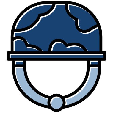 Miğfer. Web simgesi basit illüstrasyon