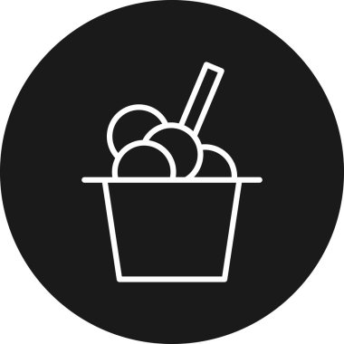 Buz Kovası ikonu vektör illüstrasyonu