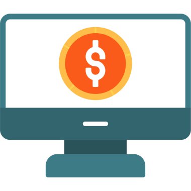 Bilgisayar. Web simgesi basit illüstrasyon