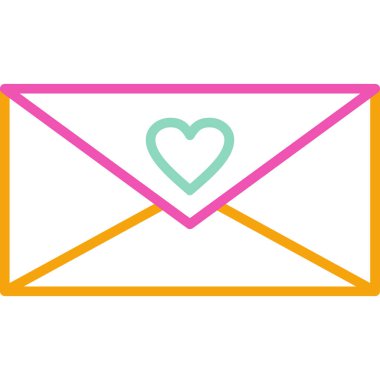 İçinde aşk mektubu simgesi vektör çizimi olan zarf