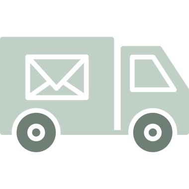 posta simgesi olan dağıtım kamyonu.