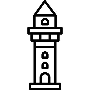 deniz feneri ikonu vektör illüstrasyonu