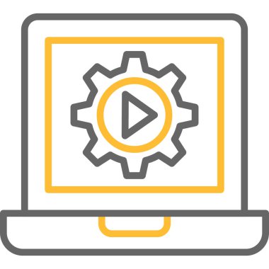 içinde dişliler olan dizüstü bilgisayar, vektör tasarımı