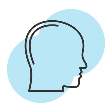 insan kafası profil simgesine sahip baş, satır biçimi