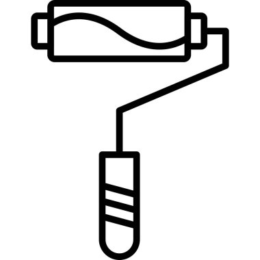 Boya silindiri ikonu. Beyaz arkaplanda izole edilmiş web tasarımı için özet boyama silindiri vektörü simgesi