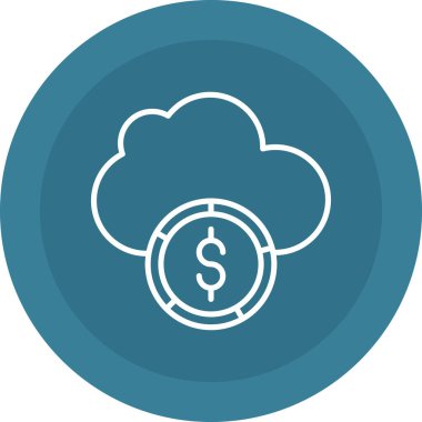 Bulut Basit Vektör Simgesi İllüstrasyonu