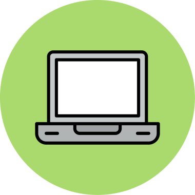 Dizüstü bilgisayar simgesi vektör çizimi