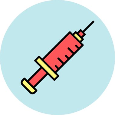 Şırınga simgesi. Şırınga vektör simgesi web için anahat çizimi