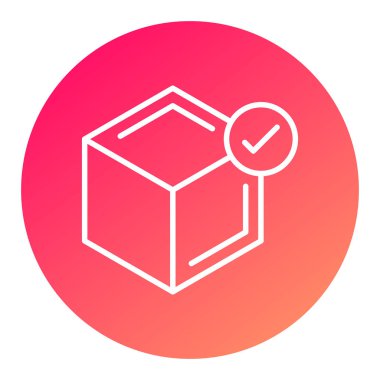 Beyaz arkaplanda izole edilmiş karton kutular simgesi olan izometrik kutu. Paket için paket kutusu. Teslimat, teslimat ve nakliye, nakliye. Altıgen düğmesi