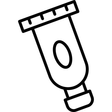 Test tübü ikon ana hatları vektörü. Laboratuvar matarası. tüp testi