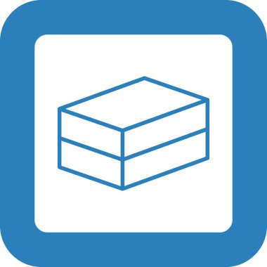 Kutu. Web simgesi basit illüstrasyon