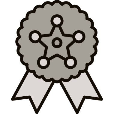 ödül madalyası vektör çizgisi simgesi