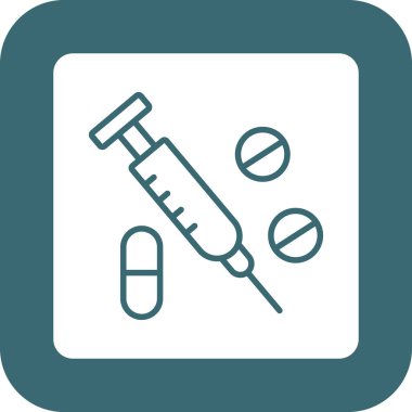 Şırınga simgesi, vektör illüstrasyon tasarımı