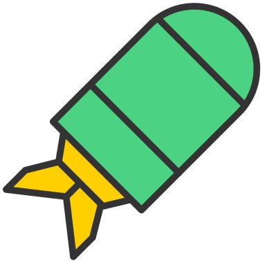 Roket. Web simgesi basit illüstrasyon