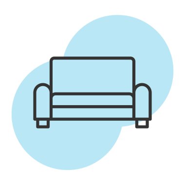 kanepe simgesi, modern basit illüstrasyon