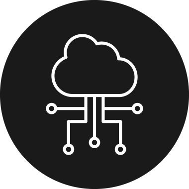 Bulut hesaplama simgesi vektör illüstrasyonu