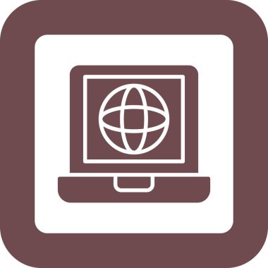 Dizüstü bilgisayar simgesi vektör çizimi