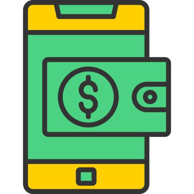 Dolar gagası simgesi, basit vektör illüstrasyonu