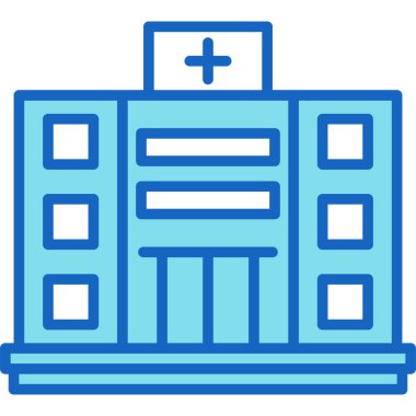 Hastane binası ikonu - ana hatlarıyla