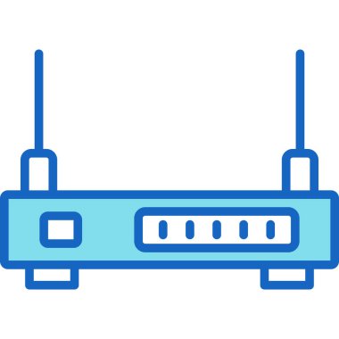 router simgesi. Web tasarımı için yönlendirici vektör simgelerinin düz çizimi