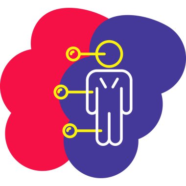 Kırmızı kravat simgesi olan bir adamın vektör çizimi