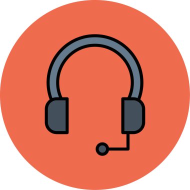 kulaklık simgesi, vektör illüstrasyonu