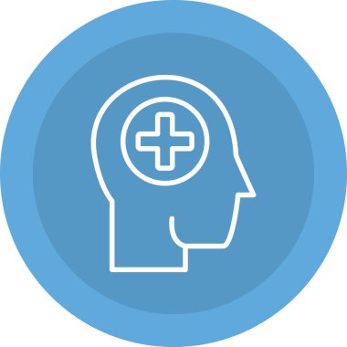 Beyin. Web simgesi basit illüstrasyon